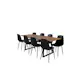 Spisegruppe Venture Home Ina med 8 Pobbie Stoler Sort