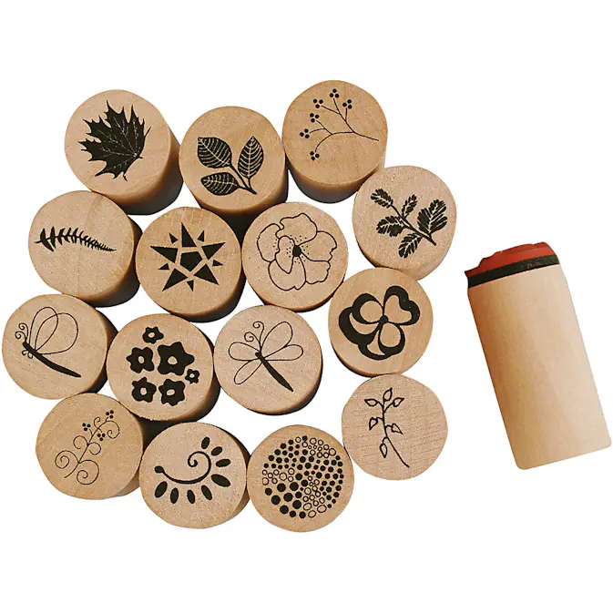 Stempelsett Creativ Company Deco Art Blomster og Blader 15-Pk
