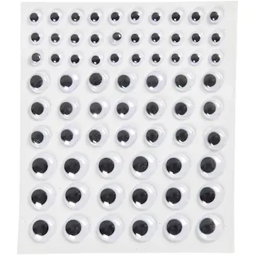 Rulleøyne Creativ Company Selvklebende Hvit Dia 8+12+14 mm