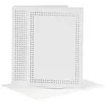 Kort til Broderi Creativ Company Kortstr 105x15 cm Konv Str 115x165 cm Hvit 6 stk/1 Pk