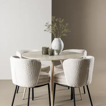 Spisegruppe Venture Home Plaza Ø100 med 4 stk Agnes Stoler