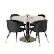 Spisegruppe Venture Home Razzia med 4 Velvet Stoler Skinn