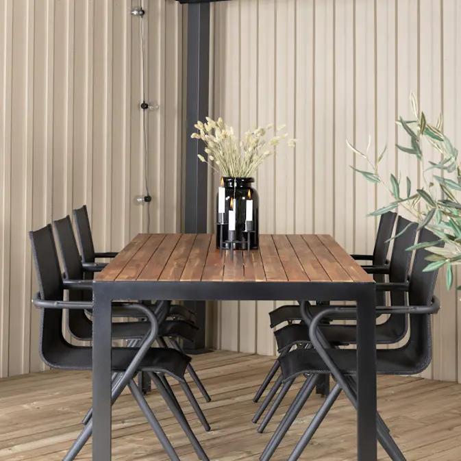 Spisegruppe Venture Home Bois med 6 Act Stoler