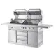 Frittstående Gass- og Kullgrill Myoutdoorkitchen Stainless Collection med 3 Brennere