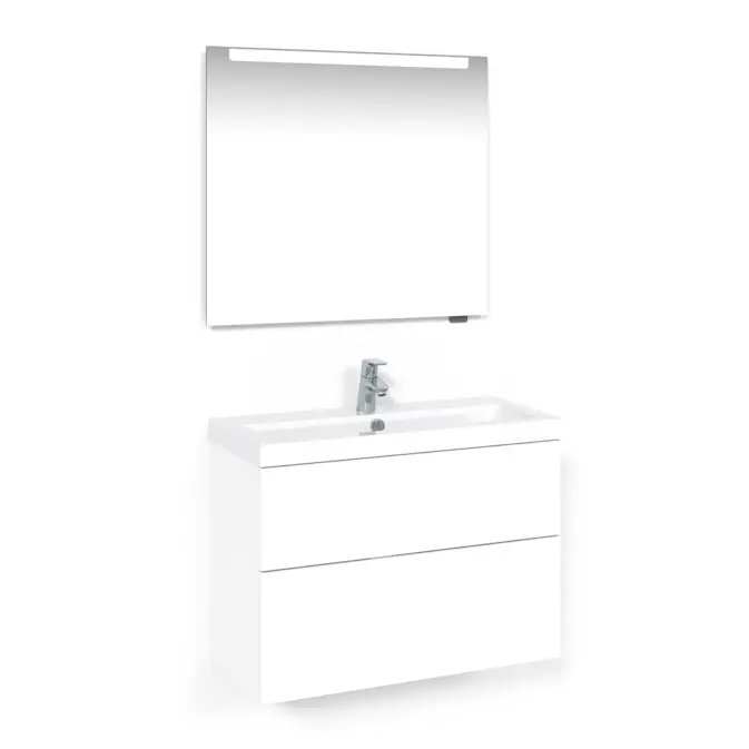 Möbelpaket Macro Design Charm Tvättställsskåp med Crown Spegel Ambilight