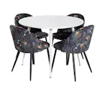 Spisegruppe Venture Home Plake med 4 Valentina Stoler Polyester Rundt