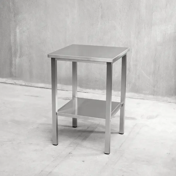 Benkestativ Vilan Stainless Variant Stativ med Toppplate & Underhylle