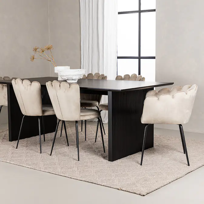 Spisegruppe Venture Home Vail med 4 Limhamn Light Stoler