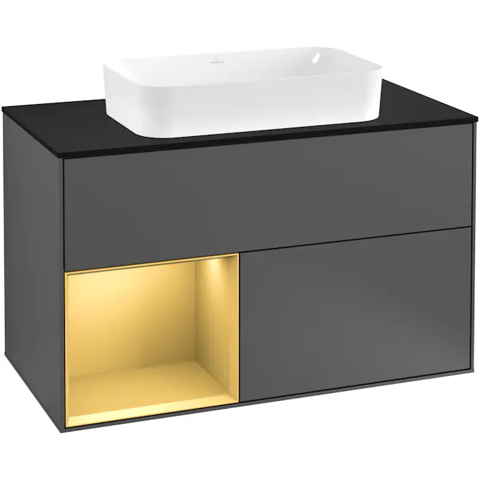 Tvättställsskåp Villeroy & Boch Finion med 2 Lådor Hylla och Bänkskiva för Fristående Tvättställ
