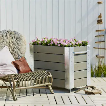Blomsterkasse PLUS Cubic Gråbrun 87x50x70 cm
