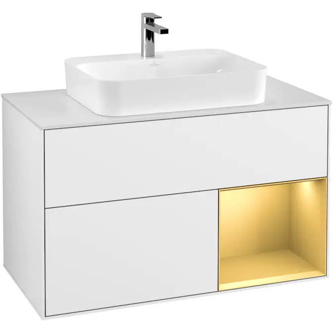 Tvättställsskåp Villeroy & Boch Finion med 2 Lådor Hylla och Bänkskiva för Ytmonterat Tvättställ