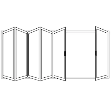 Foldedør NorDan HelAlu 6-dørs Hvit
