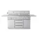Frittstående Gass- og Kullgrill Myoutdoorkitchen Stainless Collection med 3 Brennere