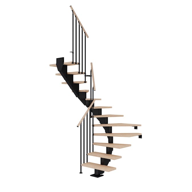 Plassbesparende Trapp Dolle Hamburg Eik Hvitoljet 1/2-Sving Classic III