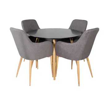 Spisegruppe Venture Home Plake med 4 Corina Stoler Polyester Rundt
