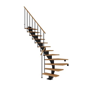 Plassbesparende Trapp Dolle Hamburg Eik Oljet 1/4-Sving Classic II