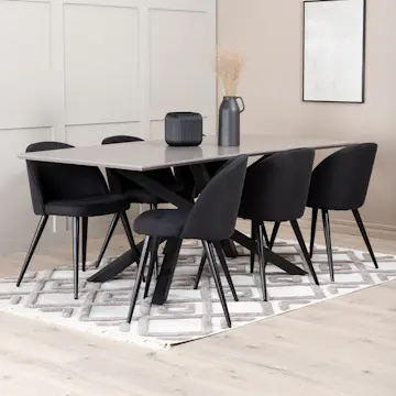 Spisegruppe Venture Home Piata med 6 Valentina Stoler GR22263