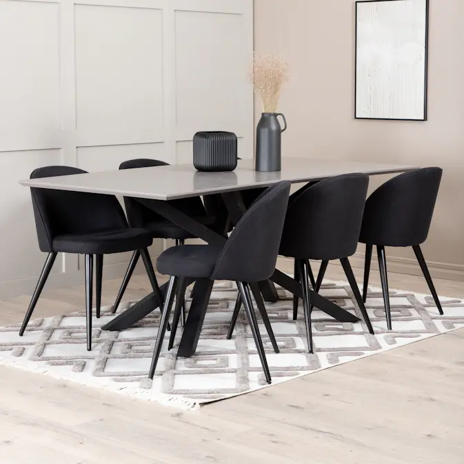 Spisegruppe Venture Home Piata med 6 Valentina Stoler GR22263