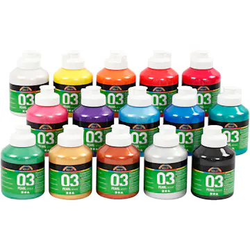 Akrylmaling Creativ Company A-color Ass Farger Nr 03 Metallic 15 stk 500 ml/1 Pk