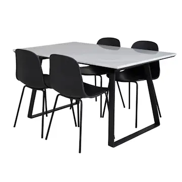 Spisegruppe Venture Home Estelle 140 med 4 Ardi Stoler