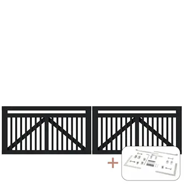 Port PLUS Linea Dobbel med Beslag 300x80 cm