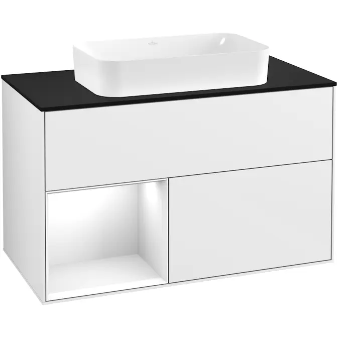 Tvättställsskåp Villeroy & Boch Finion med 2 Lådor Hylla och Bänkskiva för Fristående Tvättställ