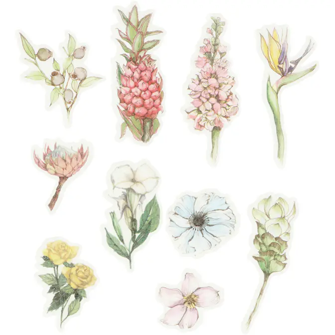 Stickers Creativ Company Washi Blomster Str 25-60 mm 30 St/1 Pk