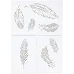 Sjablonge Creativ Company Stensil Fjær A4 210x297 mm 1 stk