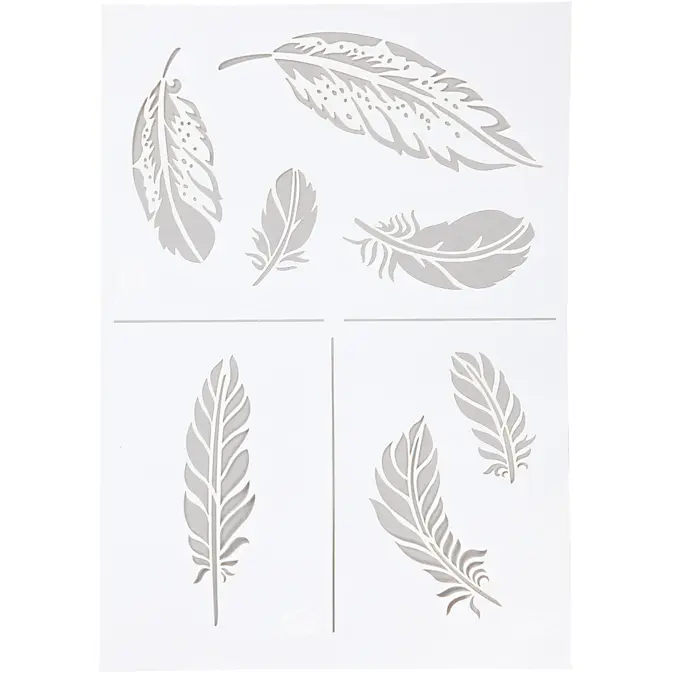Sjablonge Creativ Company Stensil Fjær A4 210x297 mm 1 stk