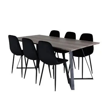 Spisegruppe Venture Home Madde med 6 Phoi Stoler Fløyel