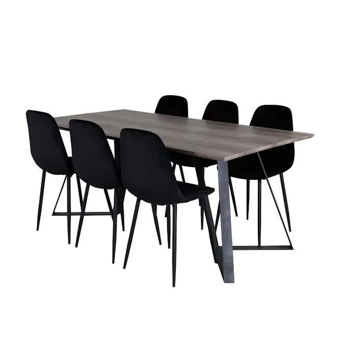 Spisegruppe Venture Home Madde med 6 Phoi Stoler Fløyel