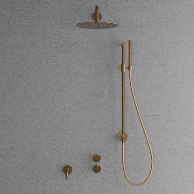 Takduschset Scandtap Steel Harmonized 6X med Badkarsblandare för Inbyggnad