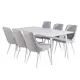 Spisegruppe Venture Home Pobbie med 6 Vera Stoler Hvita Ben