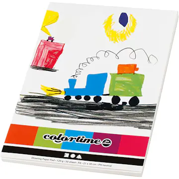 Tegneblokk Creativ Company A4 210x297 mm 120 g Hvit 50 Ark / 1 Stk