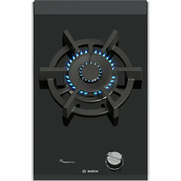 Gasskomfyr Bosch Serie 8 PRA3A6I10 Sort Glasskeramikk 30cm med Flameselect og Oppvaskmaskinsikker Støtte