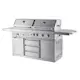 Frittstående Gass- og Kullgrill Myoutdoorkitchen Stainless Collection med 3 Brennere