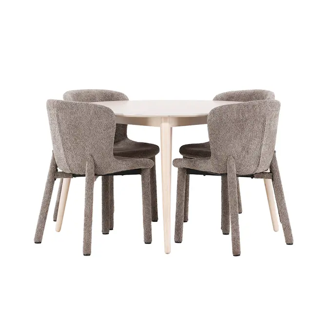 Spisegruppe Venture Home Flora Ø120 cm med 4st Astoria Spisestoler