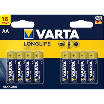 Batterier Varta Longlife AA 16-pk