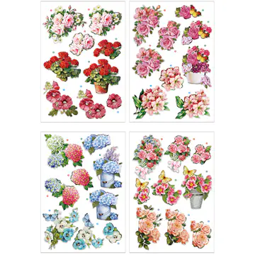 3D Motiv Creativ Company Blomster 4 Ark/1 Pk