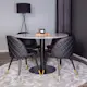 Spisegruppe Venture Home Razzia med 4 Velvet Stoler Skinn