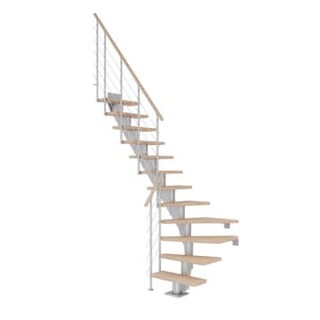 Plassbesparende Trapp Dolle Frankfurt Eik Hvitoljet 1/4-Sving Style6