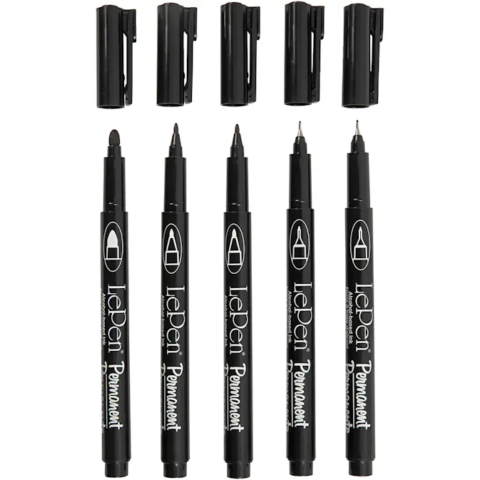 Tusj Creativ Company Permanent Svart Strek 2X0,6+2X0,8+1,3 mm 5 St/1 Pk