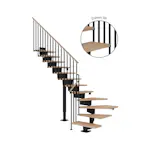 Hovedtrapp Dolle Dubai Bøk Oljet 1/4-Sving Classic IIII