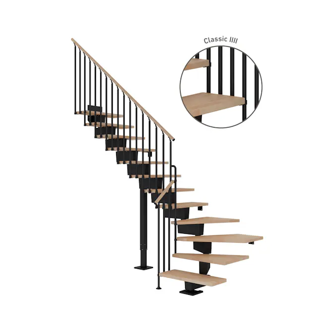 Hovedtrapp Dolle Dubai Bøk Oljet 1/4-Sving Classic IIII