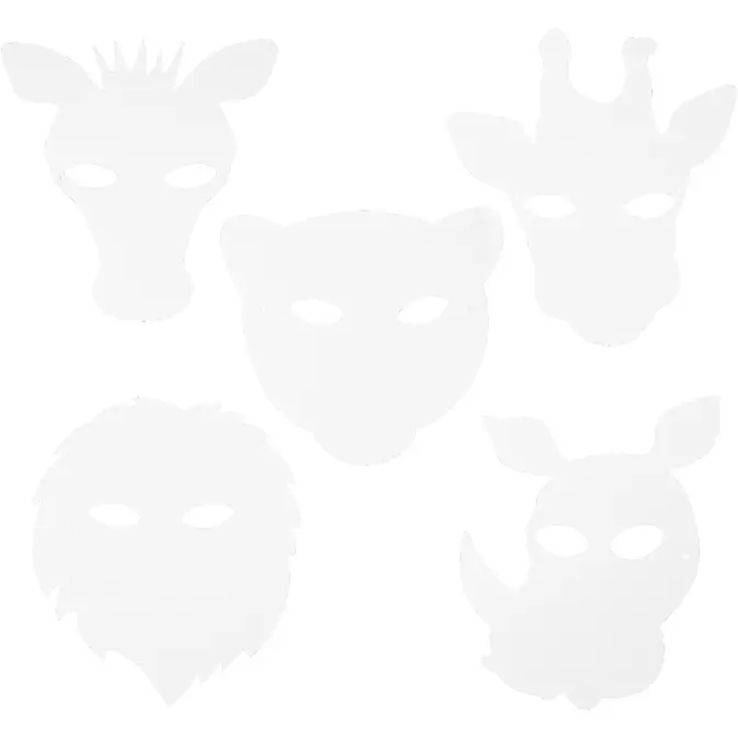 Jungelmasker Creativ Company Hvit 16 Stk/1 Pk
