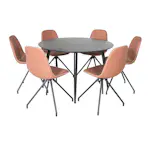 Spisegruppe Venture Home Dipp Ø115 cm med 6 Polar Snurr Stoler