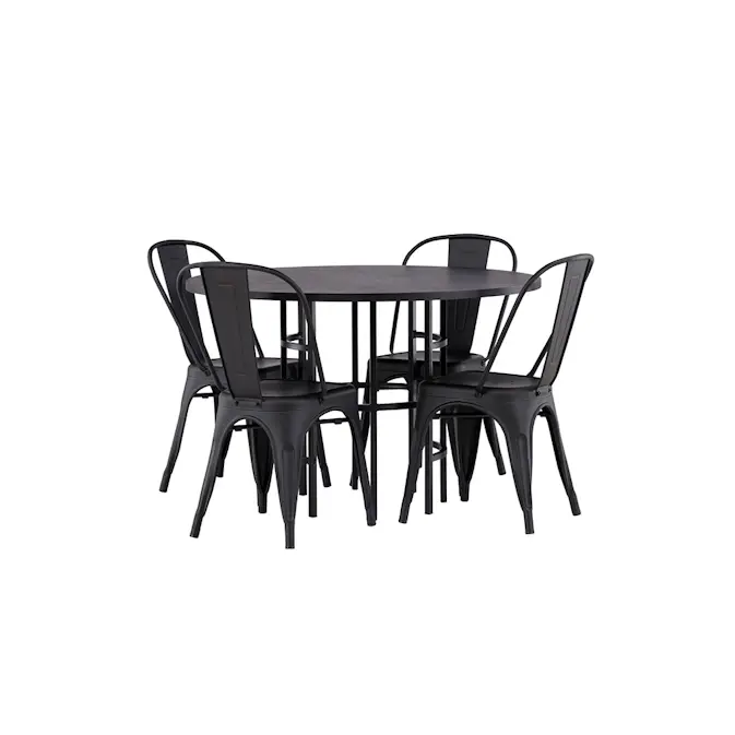 Spisegruppe Venture Home Copenhagen Ø 115 cm med 4 Tempe Stoler