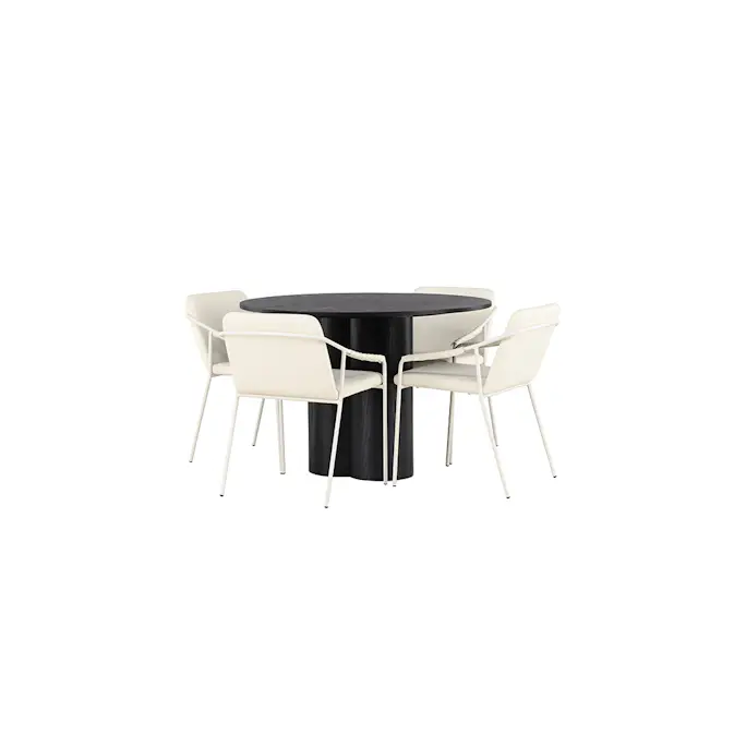 Spisegruppe Venture Home Olivia Ø110 cm med 4 stk Tvist Stoler