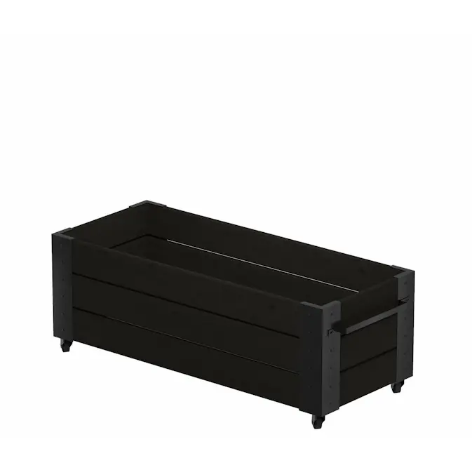 Blomsterkasse PLUS Cubic med Hjul 120 x 45