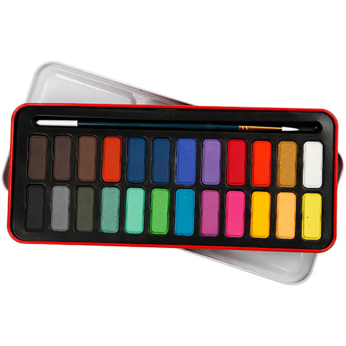 Akvarellfarge Creativ Company Ass Farger Str 12x30 mm 24 Farger/1 Pk